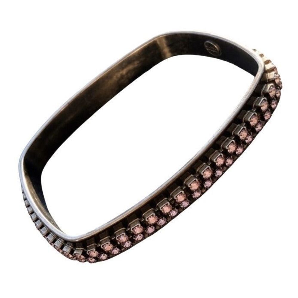Joomi Lim Edgy Gunmetal Crystal Square Bangle Bracelet